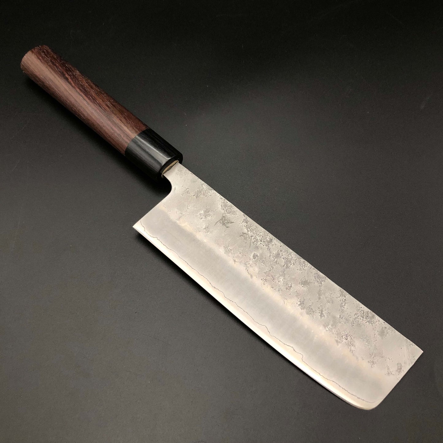 Stainless‐clad nakiri 165㎜ Silver 3 Steel Rosewood Handle