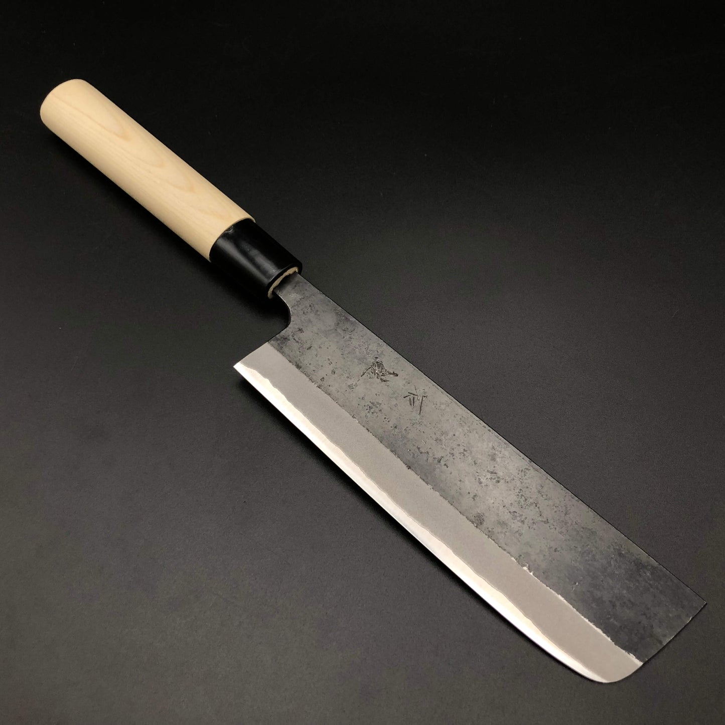 Kurouchi Nakiri 165㎜ Blue2 Carbon Hackberry Wood Handle