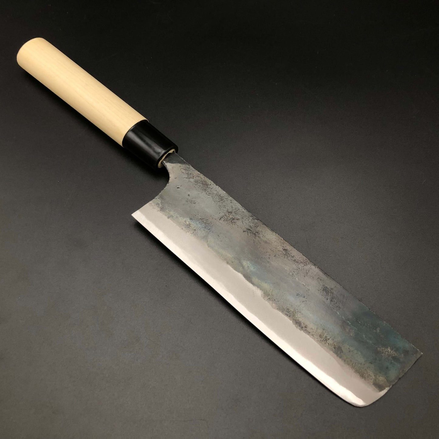 Kurouchi Nakiri 165㎜ White1Carbon Hackberry Wood Handle