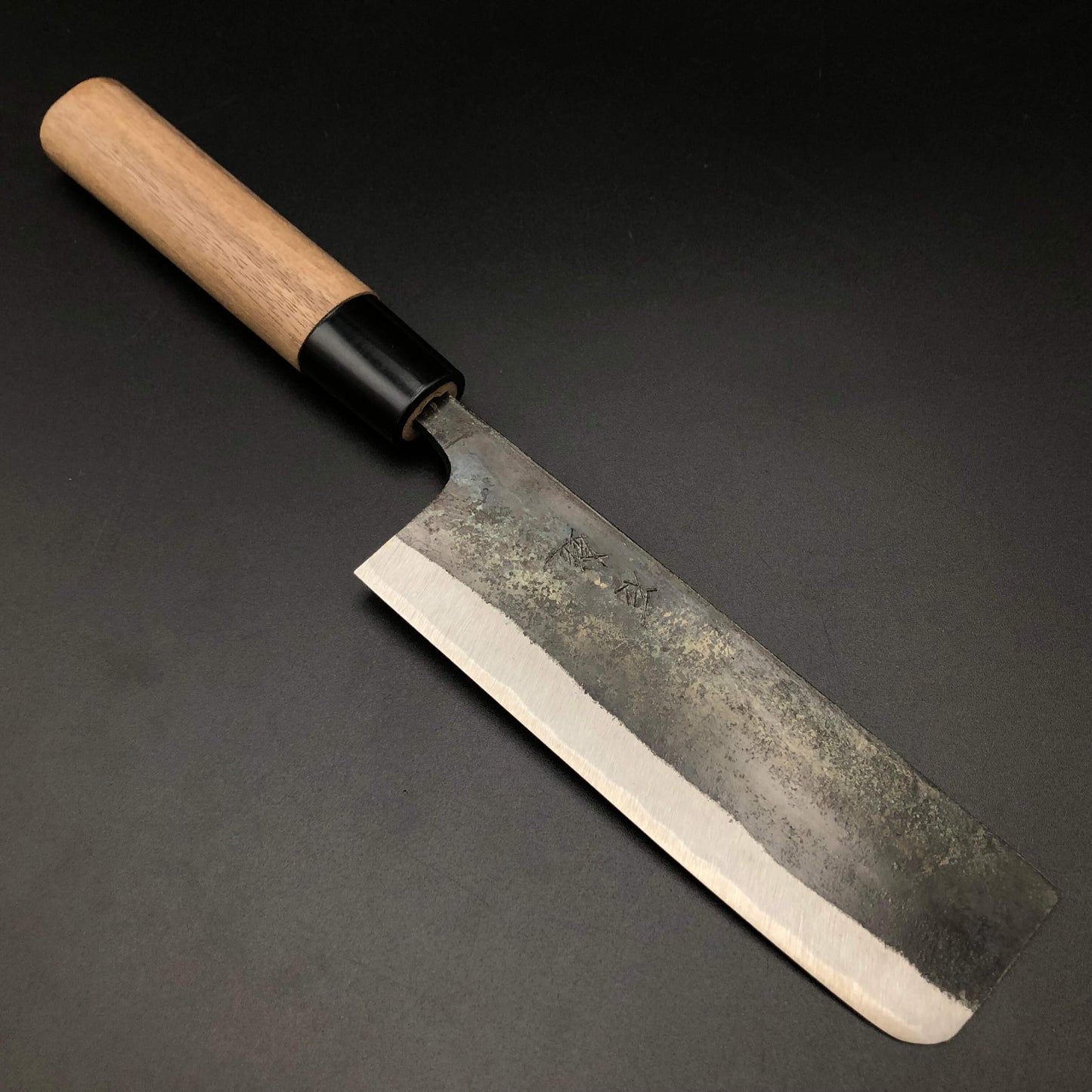 Kurouchi Nakiri 135㎜ Blue2 Carbon Walnut Wood Handle