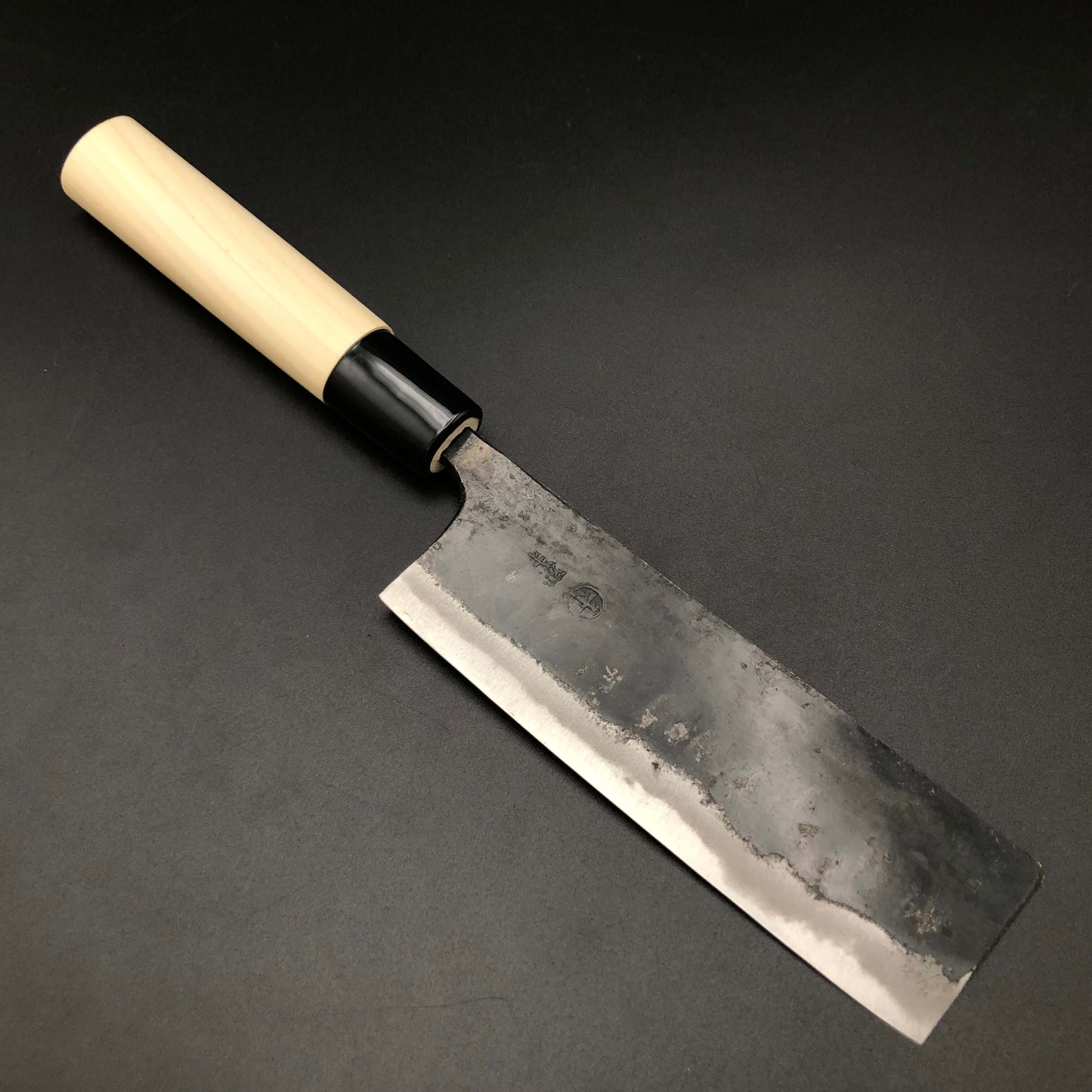 Kurouchi Nakiri 120㎜ Blue2 Carbon Hackberry Wood Handle