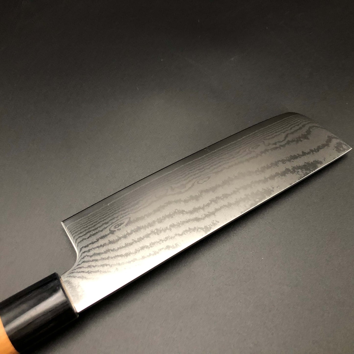 Stainless‐clad Nakiri 165㎜ VG10 Steel Damascus 63 layer Cherry wood