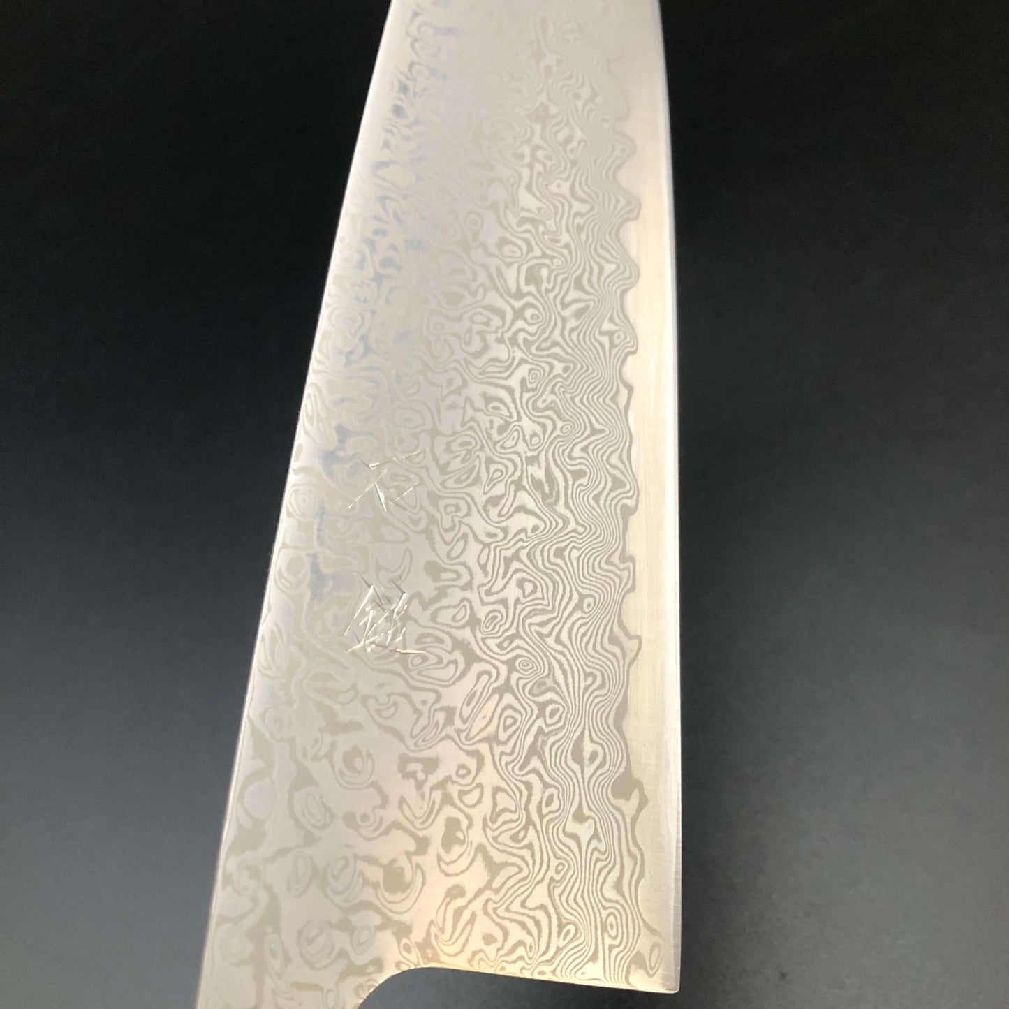 Stainless‐clad Santoku 165㎜ SLDN Steel Damascus 69 layer Octagonal angle walnut