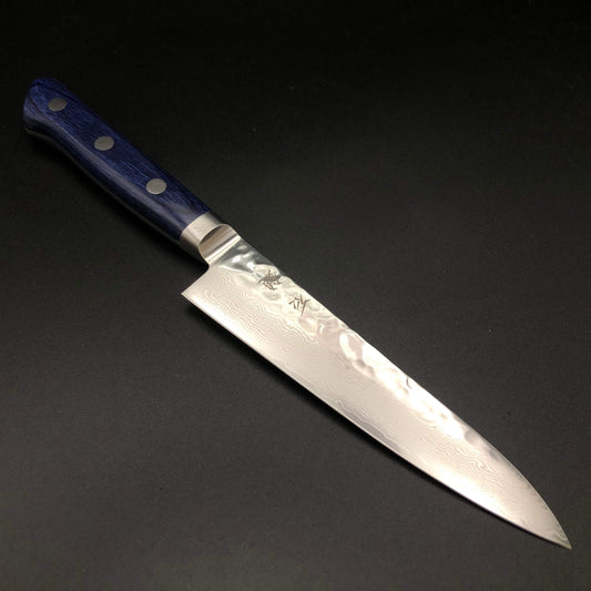 Stainless‐clad Petty 135㎜ VG10 Damascus 33 layer Blue Western Handle