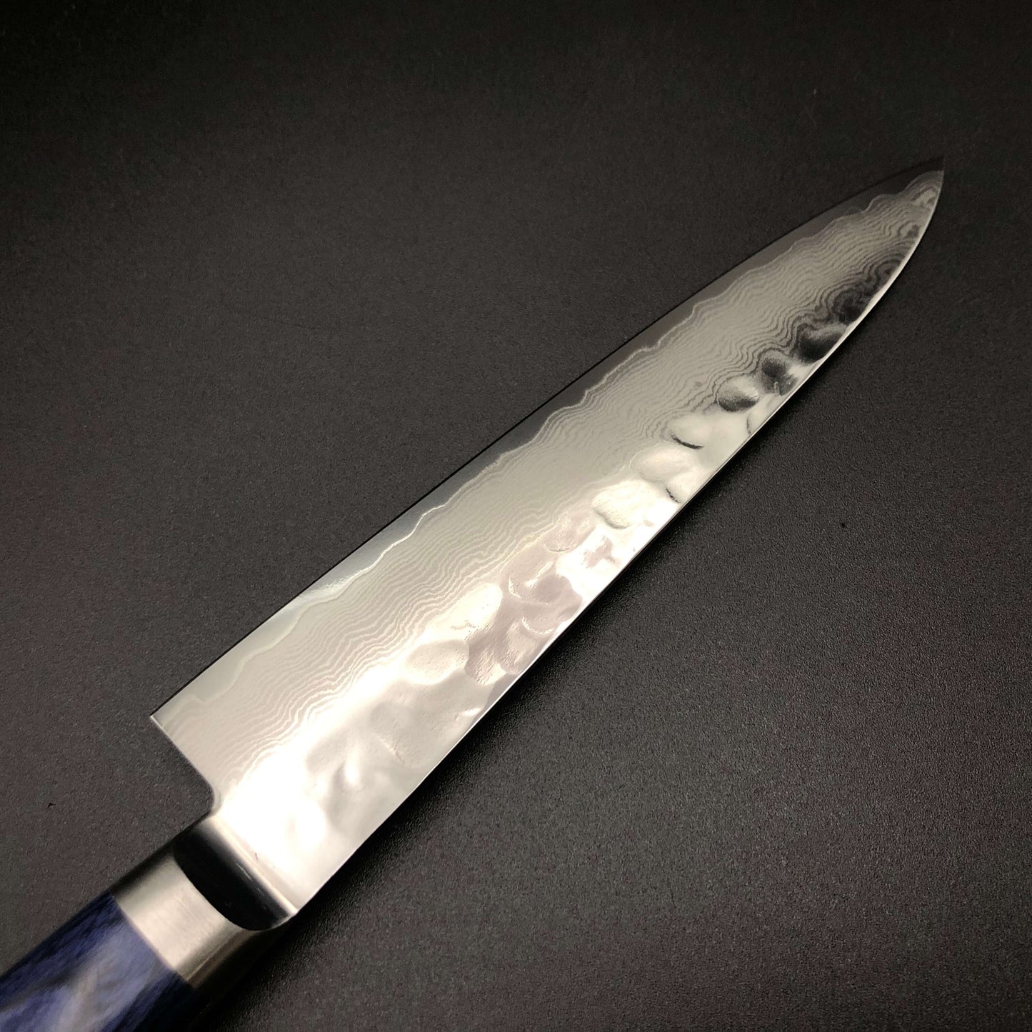Stainless‐clad Petty 135㎜ VG10 Damascus 33 layer Blue Western Handle