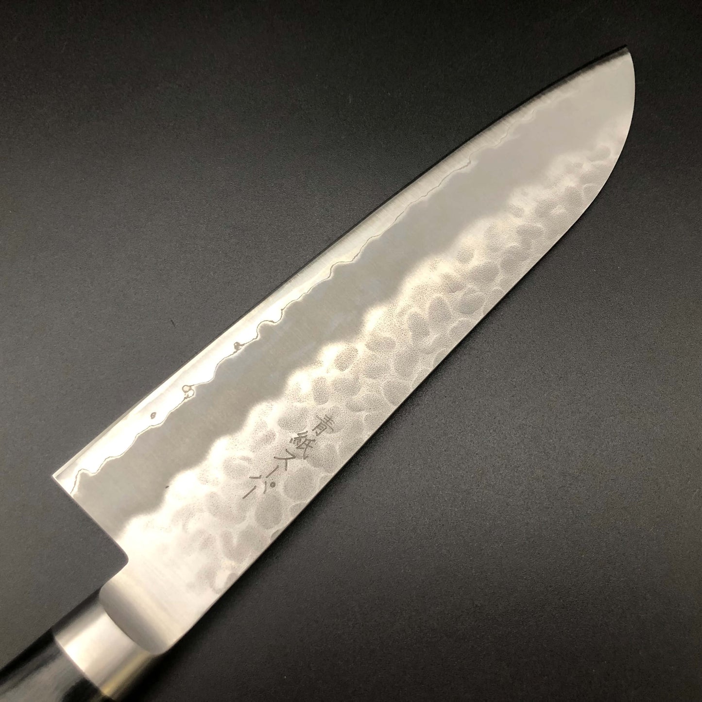 Stainless‐clad santoku 180㎜ Carbon Black Western Handle