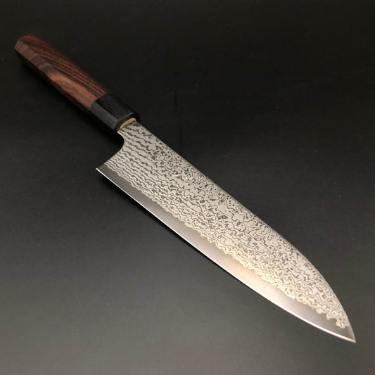 Stainless‐clad Santoku 180㎜ VG10 Steel Damascus 69 layer Rosewood Handle